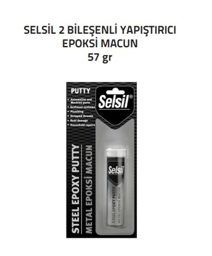 İKİ BİLEŞENLİ YAPIŞTIRICI EPOKSİ MACUN ÇOK AMAÇLI - SELSİL (57gr) (K-12)